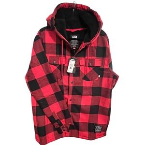 Ecko Men's Plaid Sherpa Varsity Jacket- Lined Y2K Retro‎ Size XL